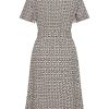 Mi Piace - Dress Short Sleeves Mimimal Print - Espresso