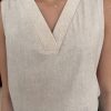 Mi Piace - Top Linnen Structure Print - Latte | Morgen in huis!