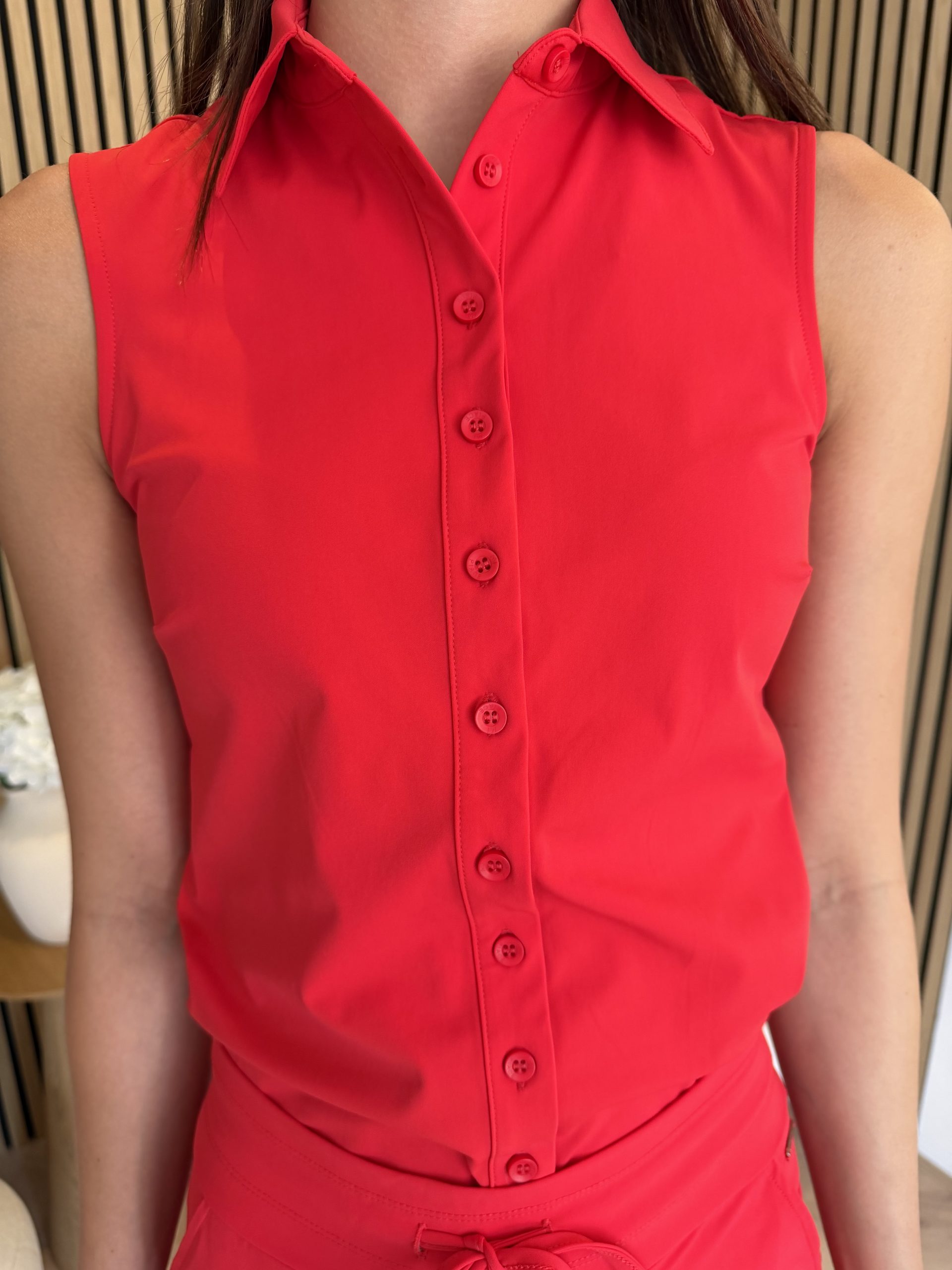 Mi Piace - Blouse Mouwloos - Red | Morgen in huis!