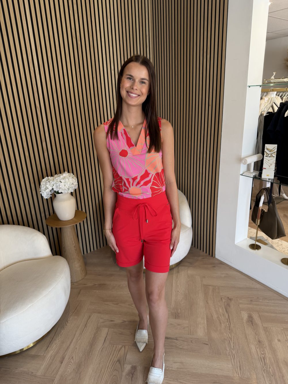 Mi Piace - Top Desert Anemone Print - Coral | Morgen in huis!