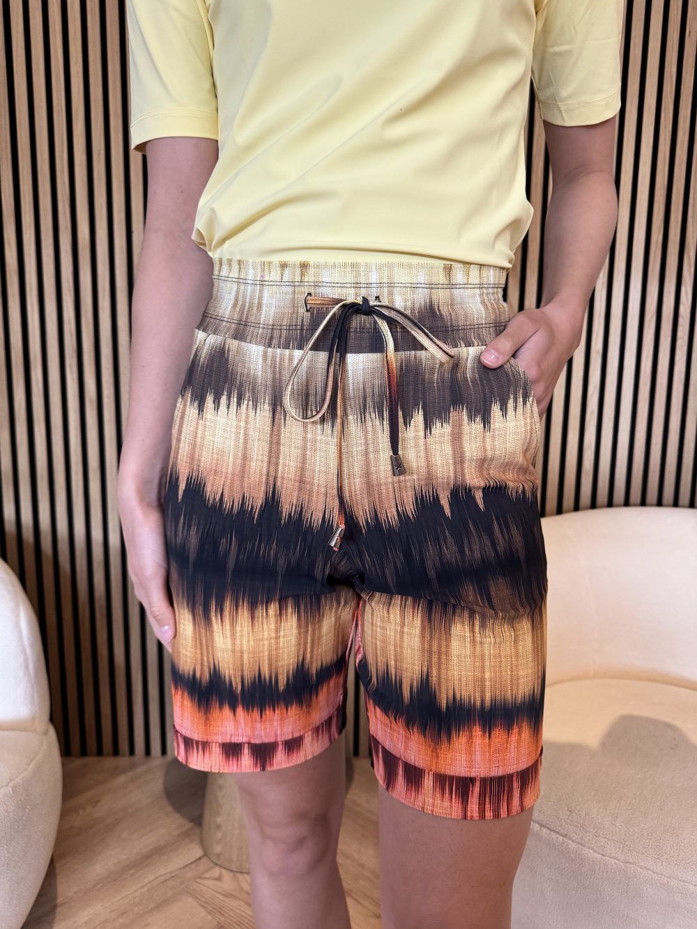 Mi Piace - Bermuda Ikat Stripe Print - Espresso | Morgen in huis!