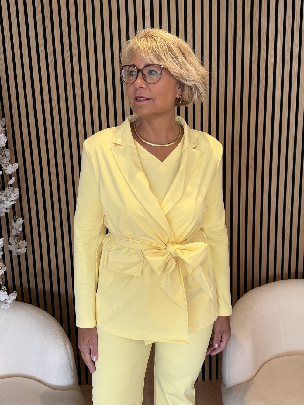 Mi Piace - Blazer Belted - Lemon Yellow | Morgen in huis!