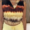 Mi Piace - Top Ikat Stripe Print - Espresso | Morgen in huis!