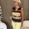 Mi Piace - Top Ikat Stripe Print - Espresso | Morgen in huis!