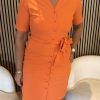 Mi Piace - Dress V Neck - Orange | Morgen in huis!