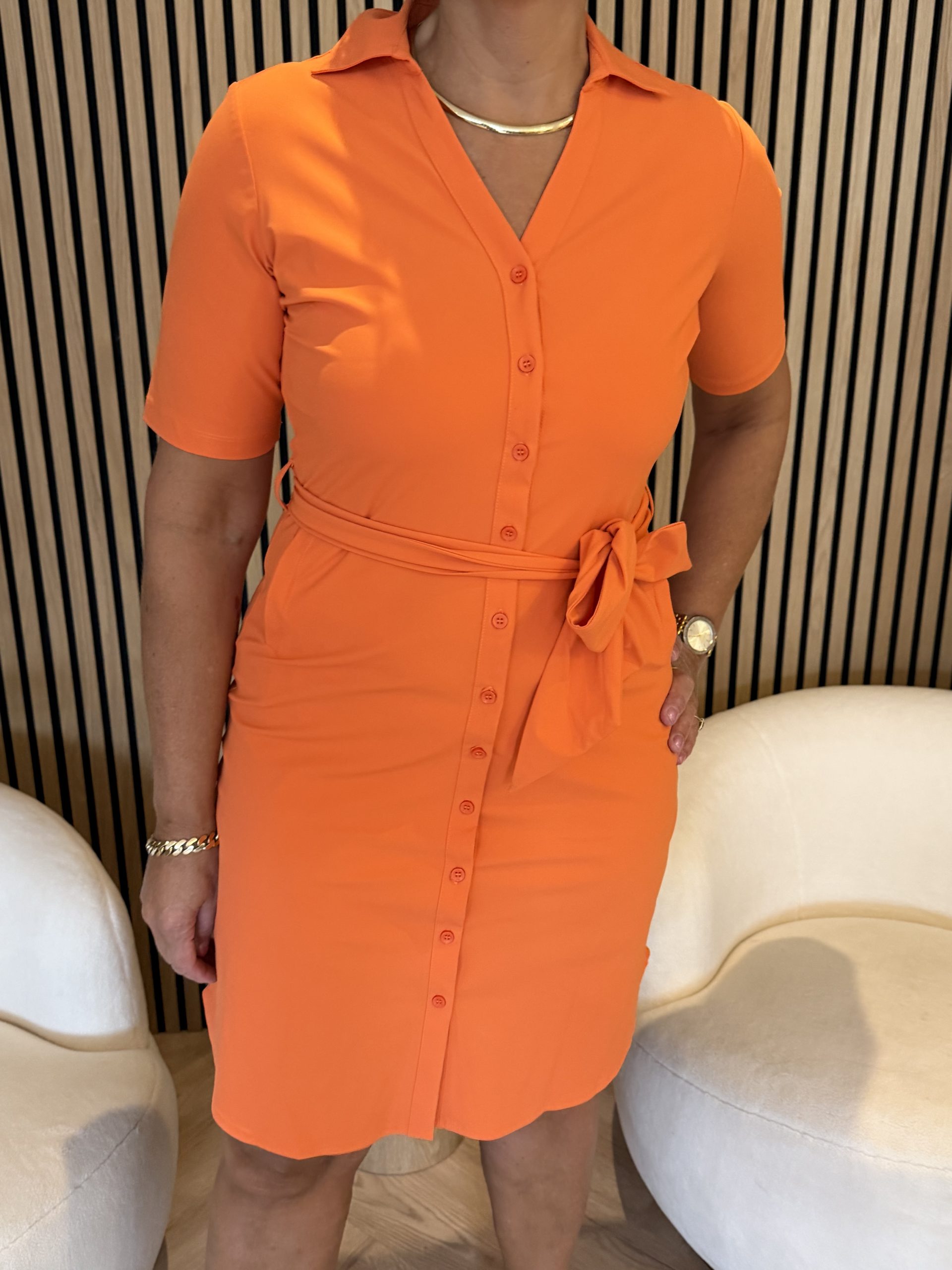 Mi Piace - Dress V Neck - Orange | Morgen in huis!