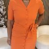 Mi Piace - Dress V Neck - Orange | Morgen in huis!