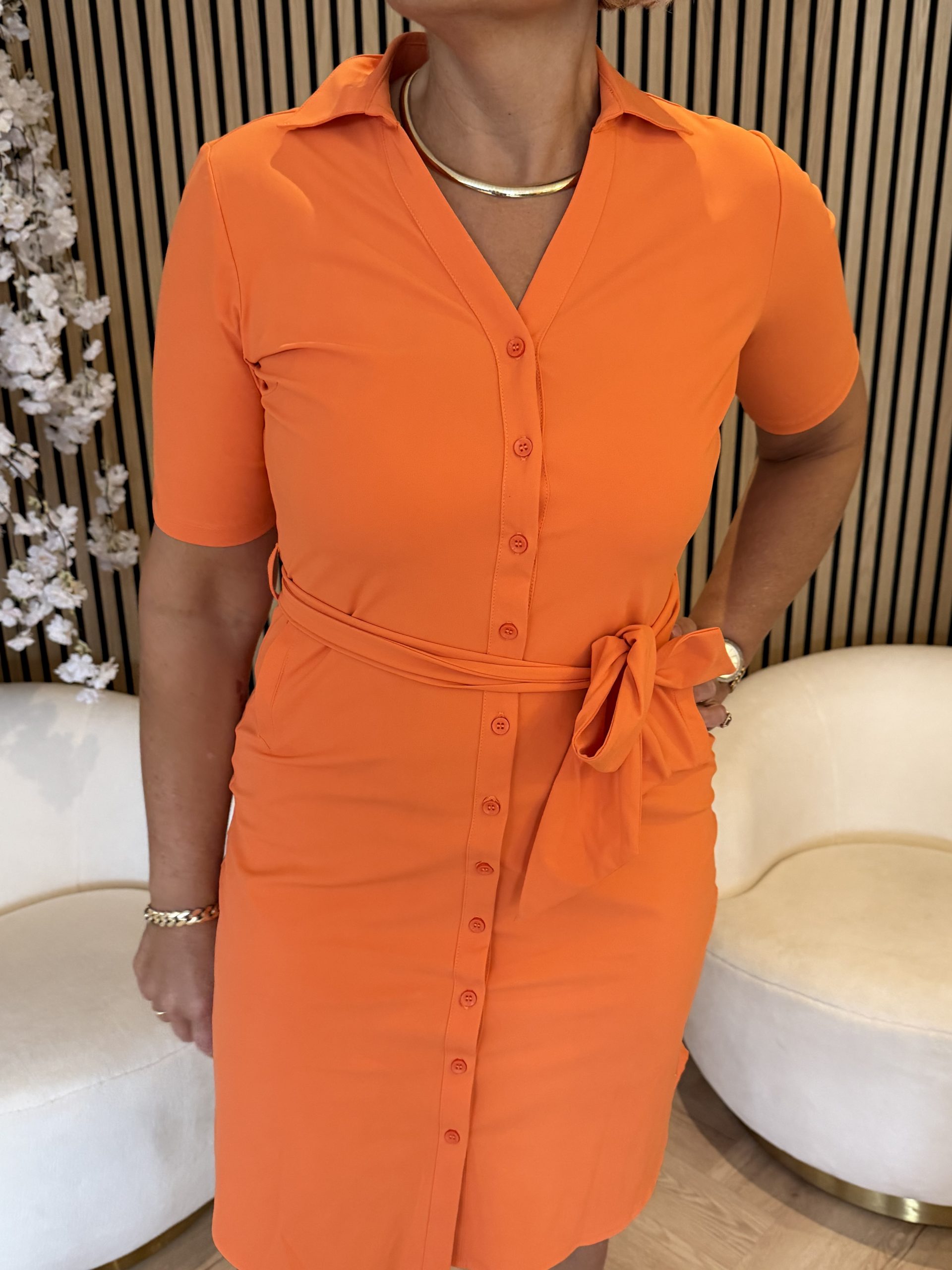 Mi Piace - Dress V Neck - Orange | Morgen in huis!