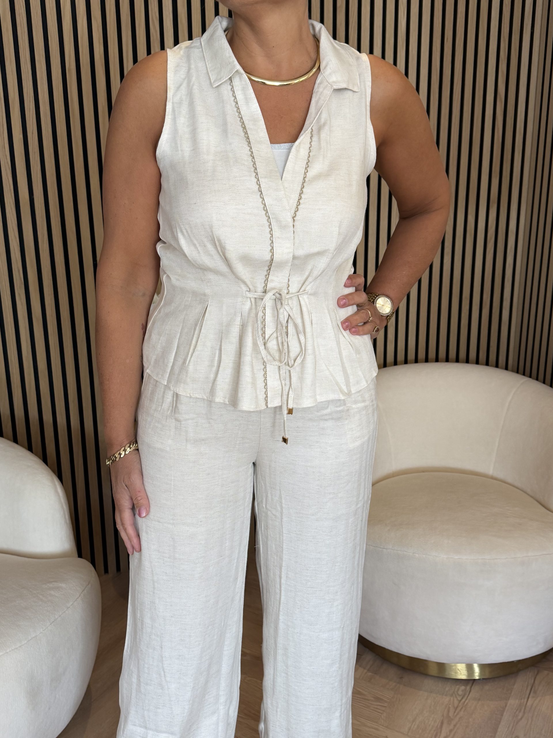 Kimara - Flora Gilet - Creme | Morgen in huis!