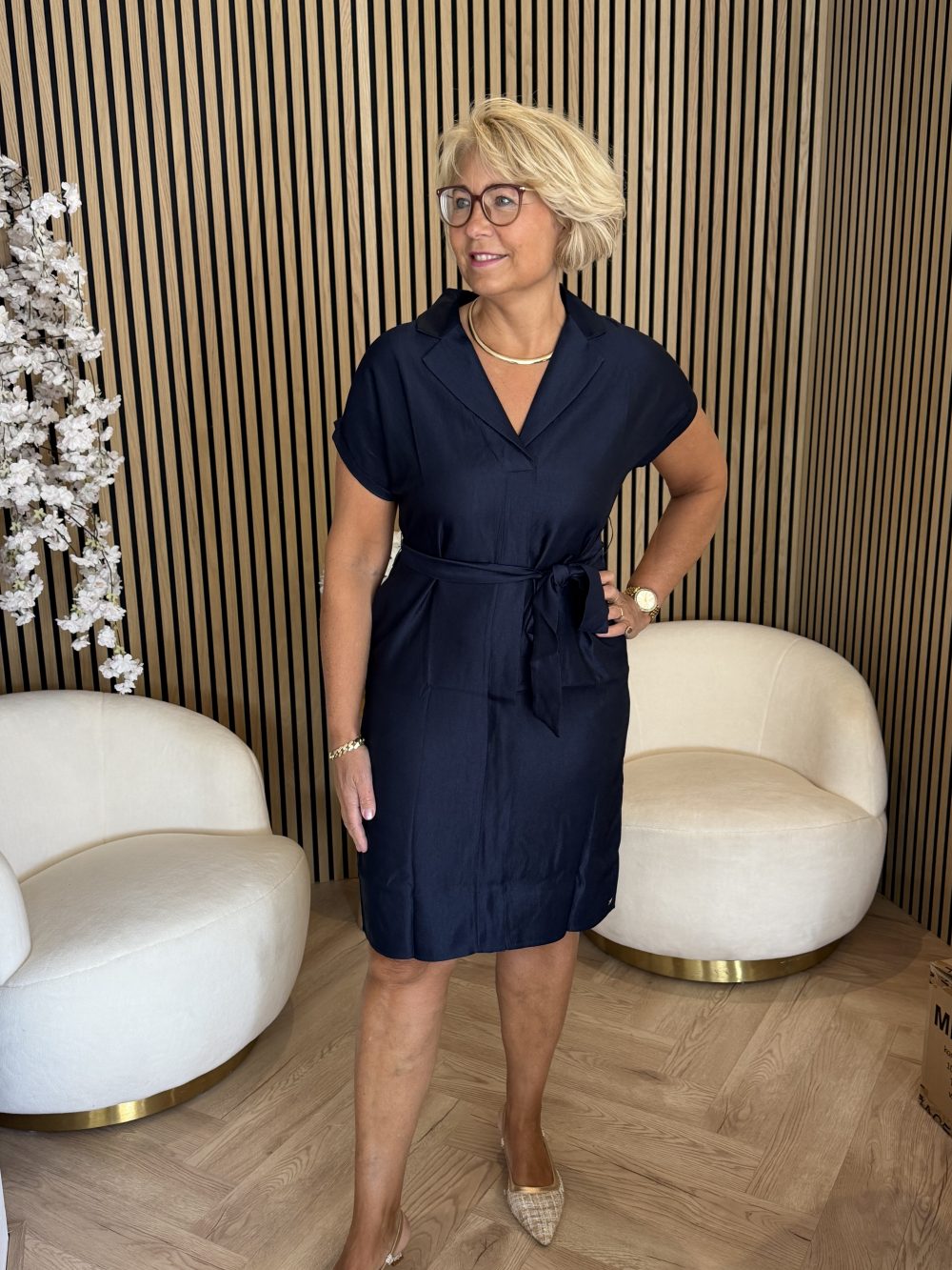 Kimara - Elin Dress - Dark Blue | Morgen in huis!