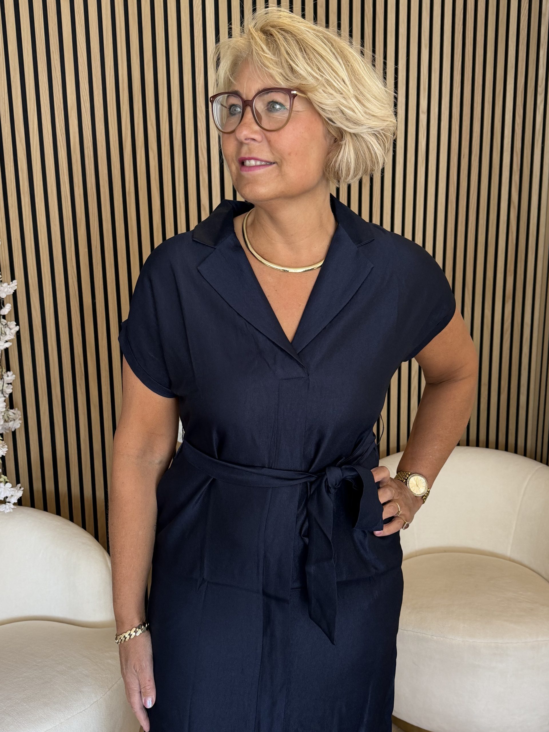 Kimara - Elin Dress - Dark Blue | Morgen in huis!