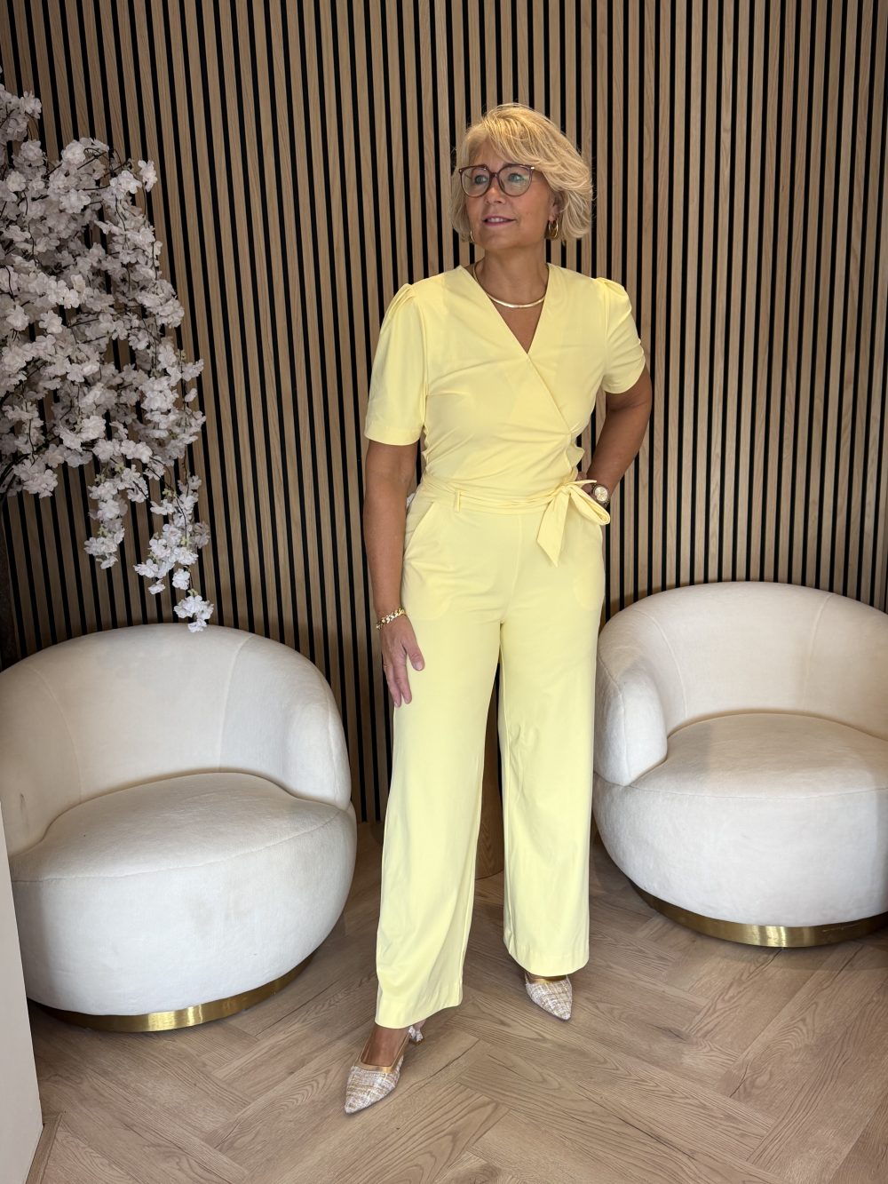 Mi Piace - Wrap Jumpsuit Heavy - Lemon Yellow