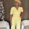 Mi Piace - Wrap Jumpsuit Heavy - Lemon Yellow