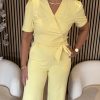 Mi Piace - Wrap Jumpsuit Heavy - Lemon Yellow