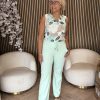 Mi Piace - Top Botanical Print - Pistachio