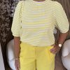 Lady Day - Amie Structure Top - White/yellow/ Lady Day - Beverly Travel Trousers - Yellow