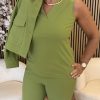 Mi Piace - Top Mouwloos - Turtle Green