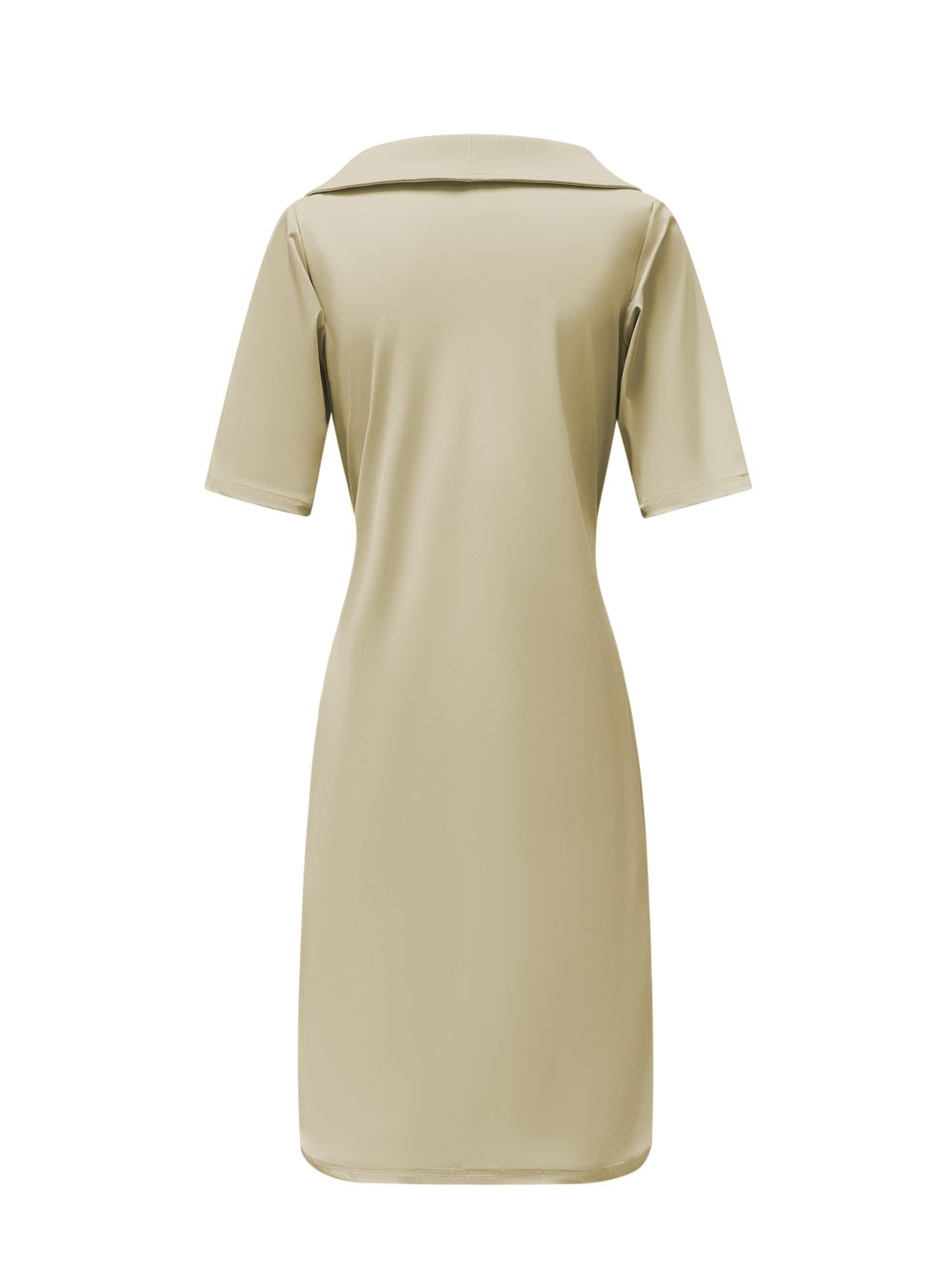 Triple Nine - Dress with broad collar and belt - Beige | Morgen in huis!