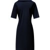 Triple Nine - Dress with broad collar and belt - Navy | Morgen in huis!