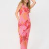 Mi Piace - Singlet Dress Desert Anemone Print - Coral