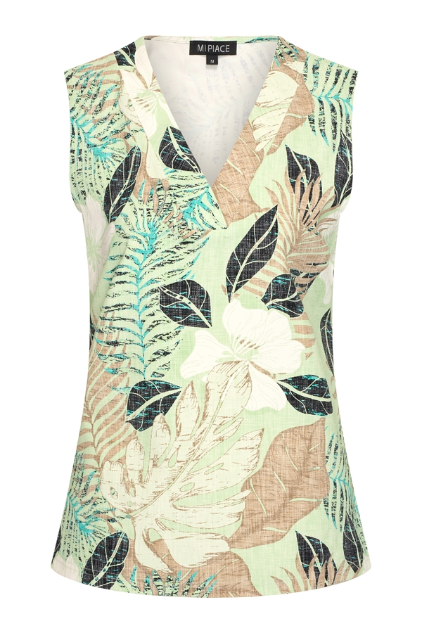 Mi Piace - Top Botanical Print - Pistachio