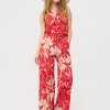 Mi Piace - Top Tropical Hibiscus Print - Red