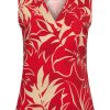 Mi Piace - Top Tropical Hibiscus Print - Red