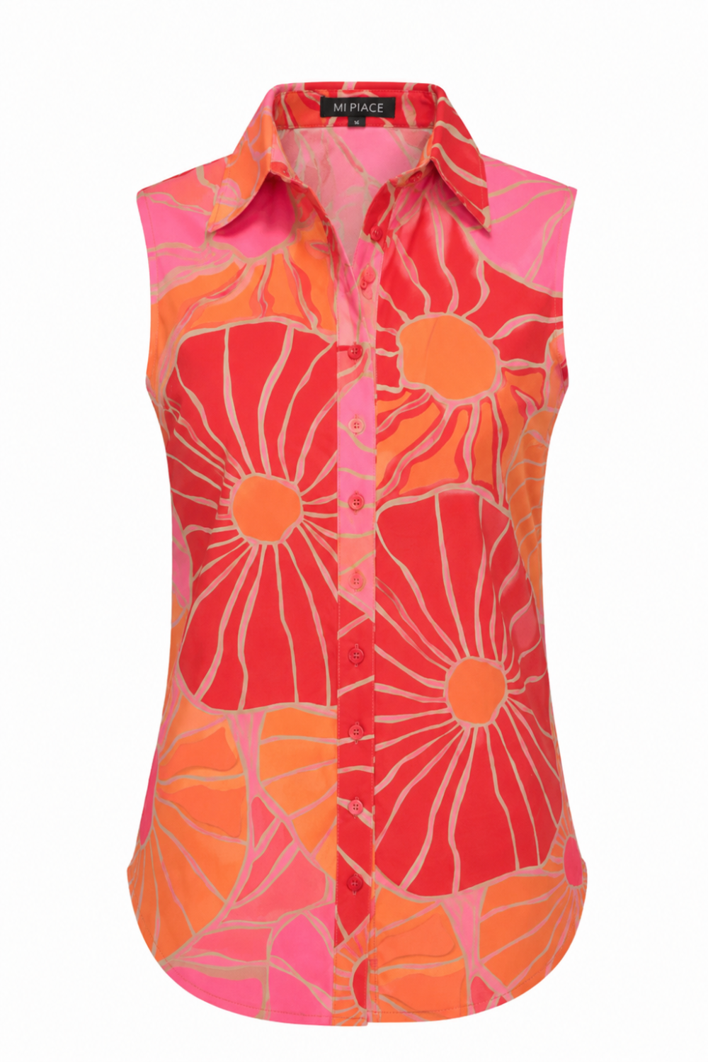 Mi Piace - Blouse Mouwloos - Desert Anemone Print Coral