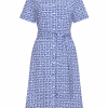 Mi Piace - Dress Short Sleeves Mimimal Print - Nautic Blue