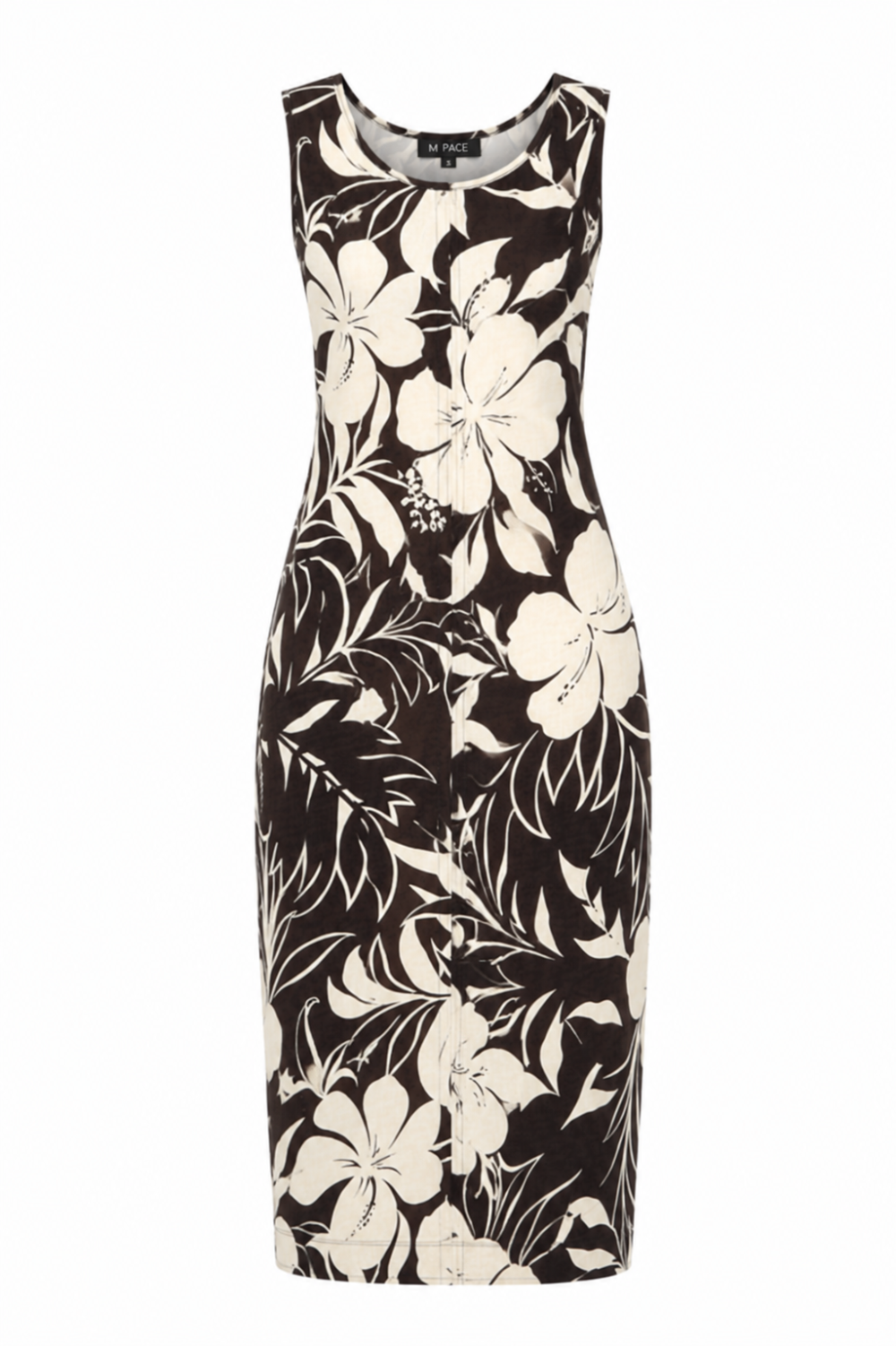 Mi Piace - Singlet Dress Tropical Hibiscus Print - Espresso