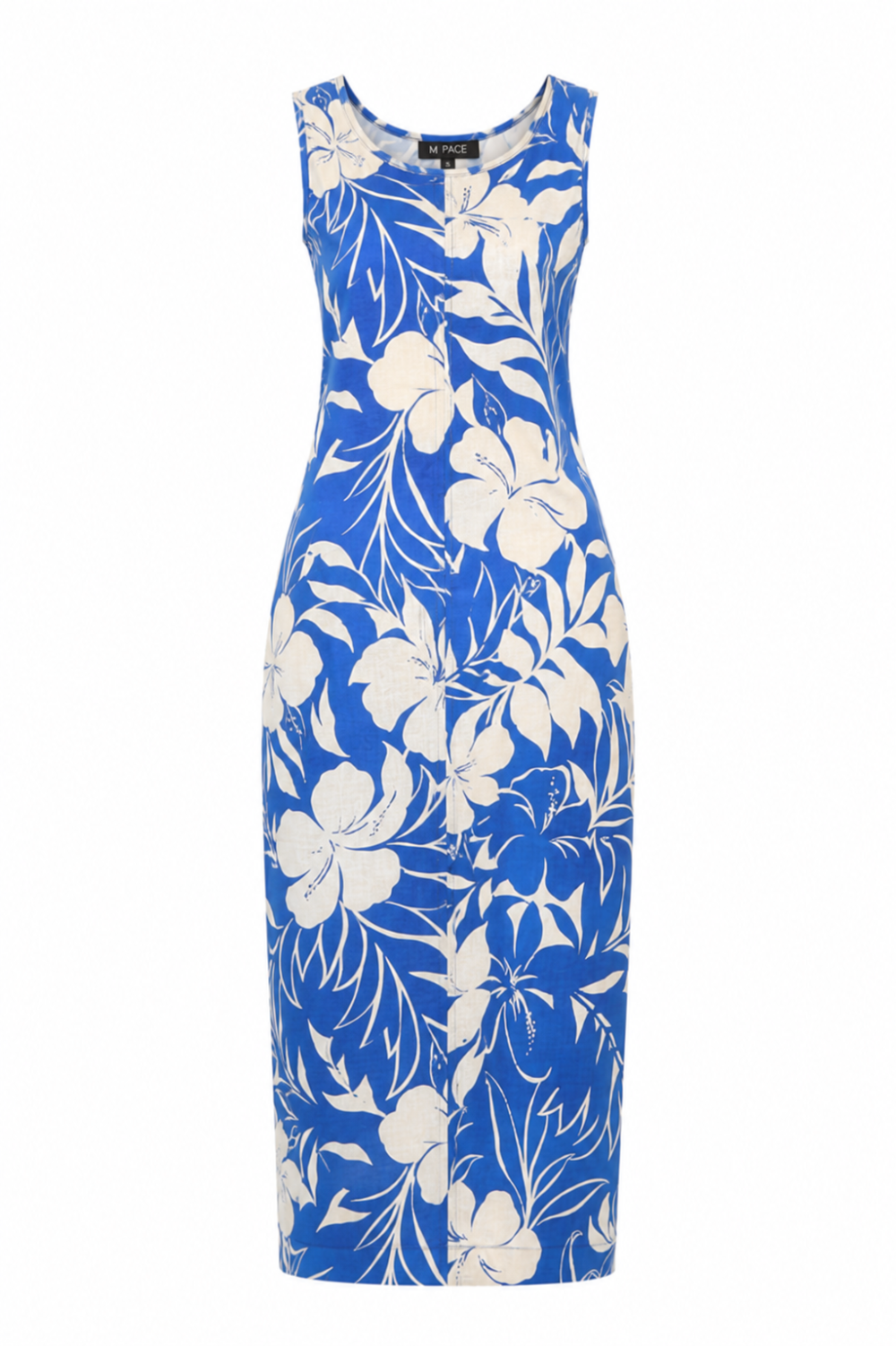 Mi Piace - Singlet Dress Tropical Hibiscus Print - Nautic Blue