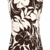 Mi Piace - Top Tropical Hibiscus Print - Espresso