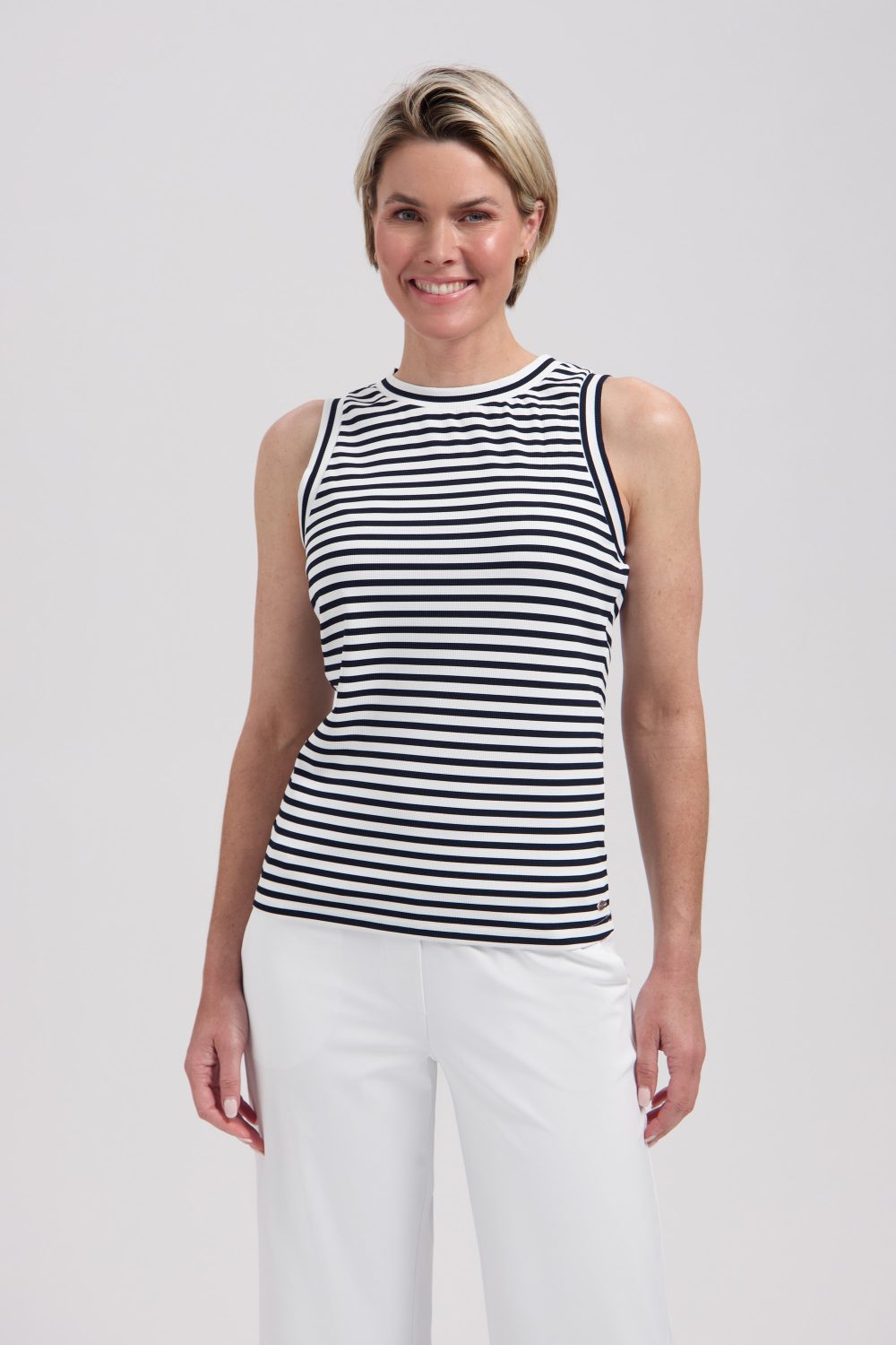 Lady Day - Sandy Travelstof Top - White/black
