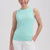 Lady Day - Sandy Travelstof Top - White/Atlantis