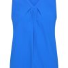 Mi Piace - Top V Neck Pleat - Nautic Blue