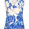 Mi Piace - Top Tropical Hibiscus Print - Nautic Blue