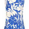 Mi Piace - Top Tropical Hibiscus Print - Nautic Blue