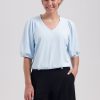 Lady Day - Amie-V Travelstof Top - Baby blue/ Lady Day - Nola Shorts - Black