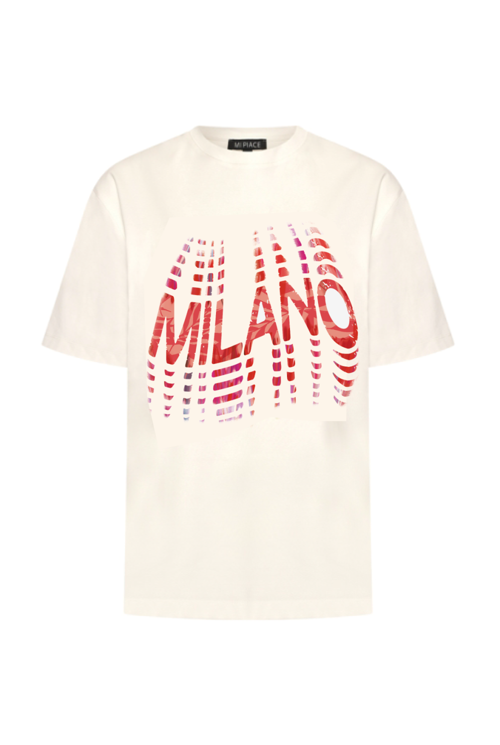 Mi Piace - T-Shirt Milano Red Coral - Off White