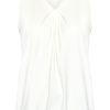 Mi Piace - Top V Neck Pleat - Off White