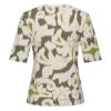 Mi Piace - T Shirt V Neck Ikat Ornaments Print - Olive