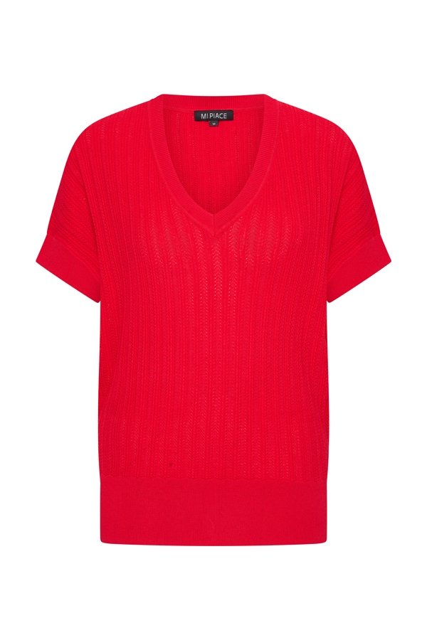 Mi Piace - Pullover Ajour - Red