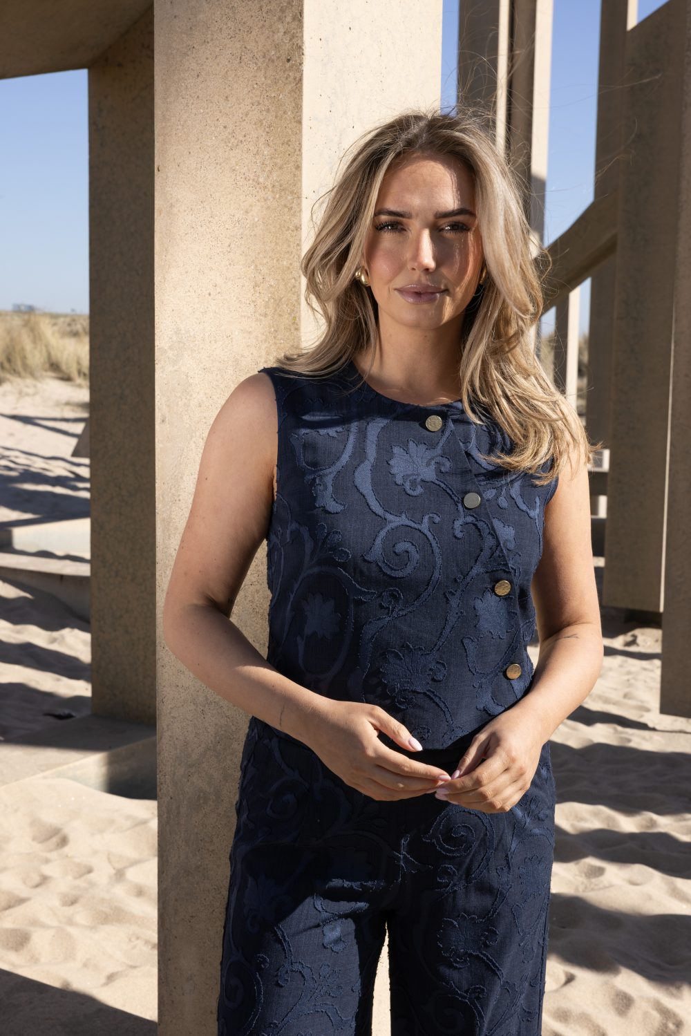 Kimara - Xena Gilet - Dark Blue | Morgen in huis!