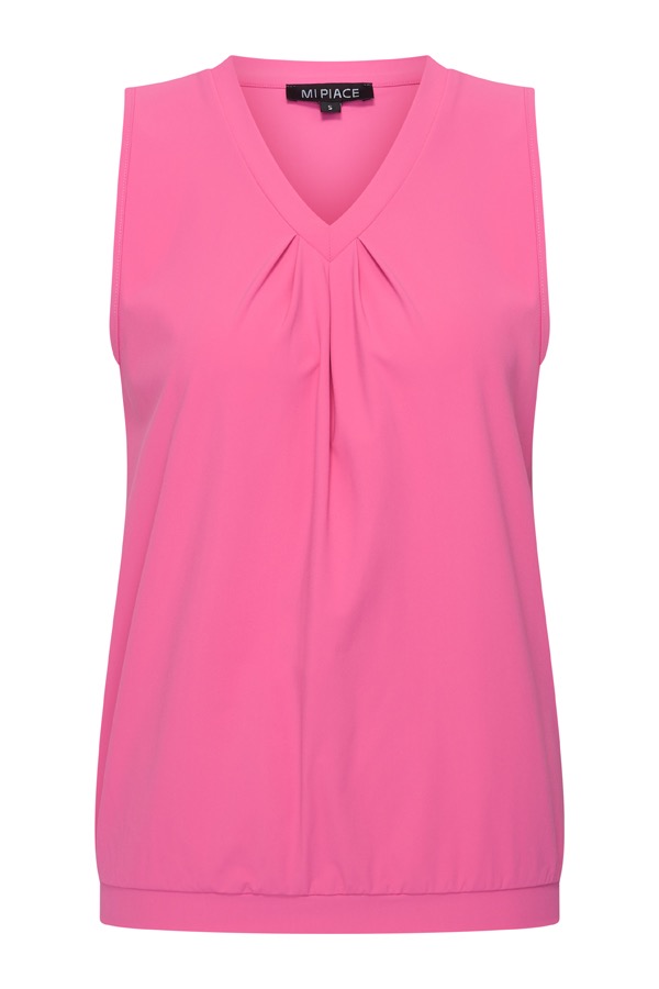 Mi Piace - Top V Neck Pleat - Rose