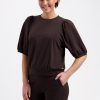 Lady Day - Amie Travelstof Top - Dark Brown