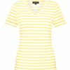 Mi Piace - T-shirt V Hals Stripe - Lemon Yellow | Off W. 