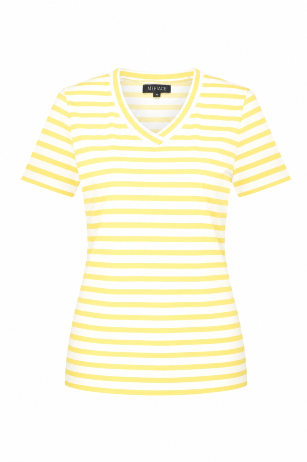 Mi Piace - T-shirt V Hals Stripe - Lemon Yellow | Off W.