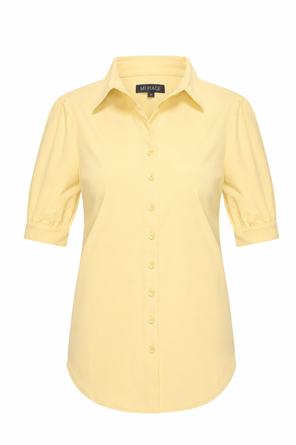 Mi Piace - Blouse Kort Pofmouw - Pastel Yellow