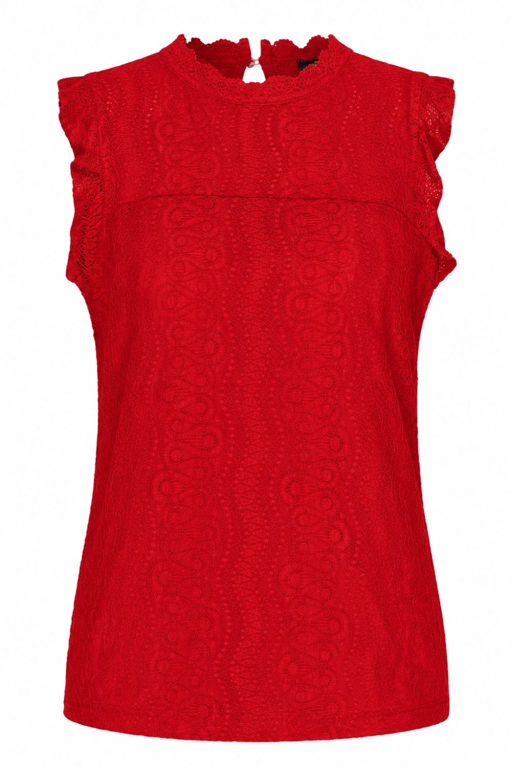 Mi Piace - Top Mouwloos Kant - Red