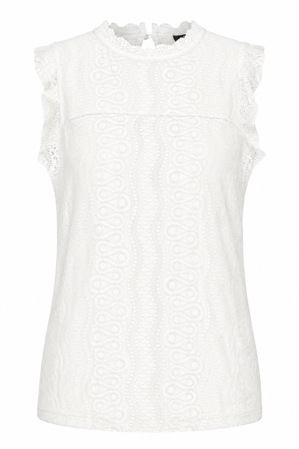 Mi Piace - Top Mouwloos Kant - White 